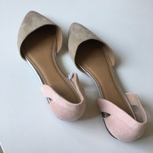 Pointed Toe Gap Flats - two tone